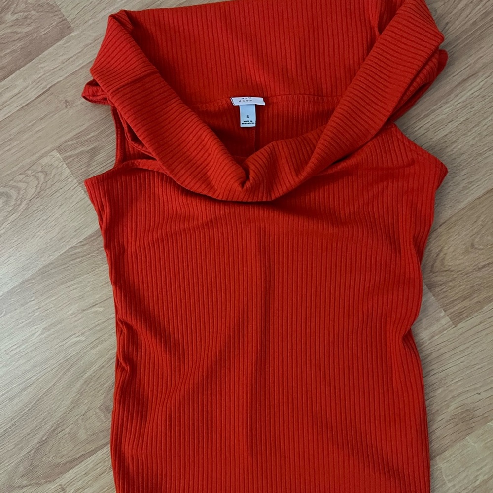 a new day Vibrant Red Ribbed Top